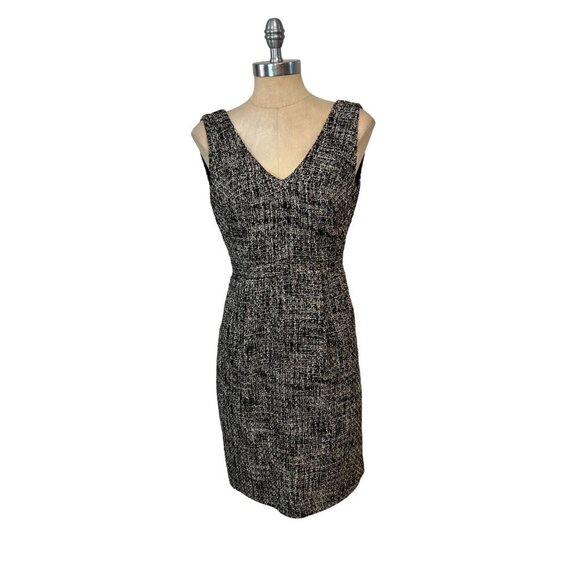 J. Crew Womens Tweed Sleeveless Dress Black & White size 0 - Picture 1 of 7